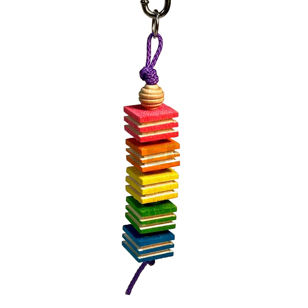 Skittles Micro Balsa Hanging Foraging Toy for Small Birds by Bite Me Birdie