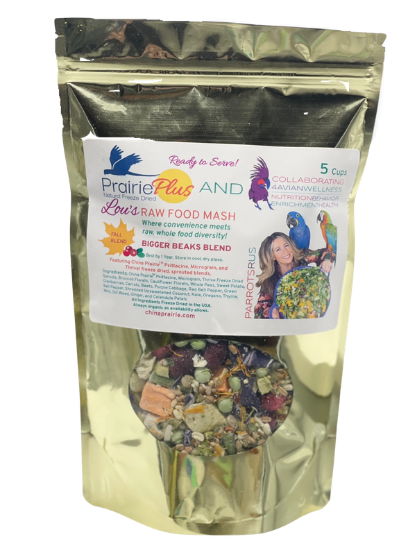 NEW! Parrotsrus Freeze Dried Weekly Raw Food Mash -- Big Beak Blend -- Use this to set up every 3 month subscription.
