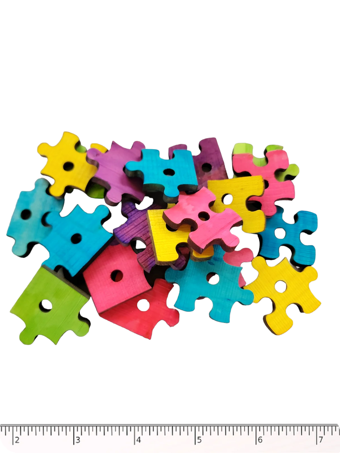 Color Pine Puzzle Pieces - 25 Pack