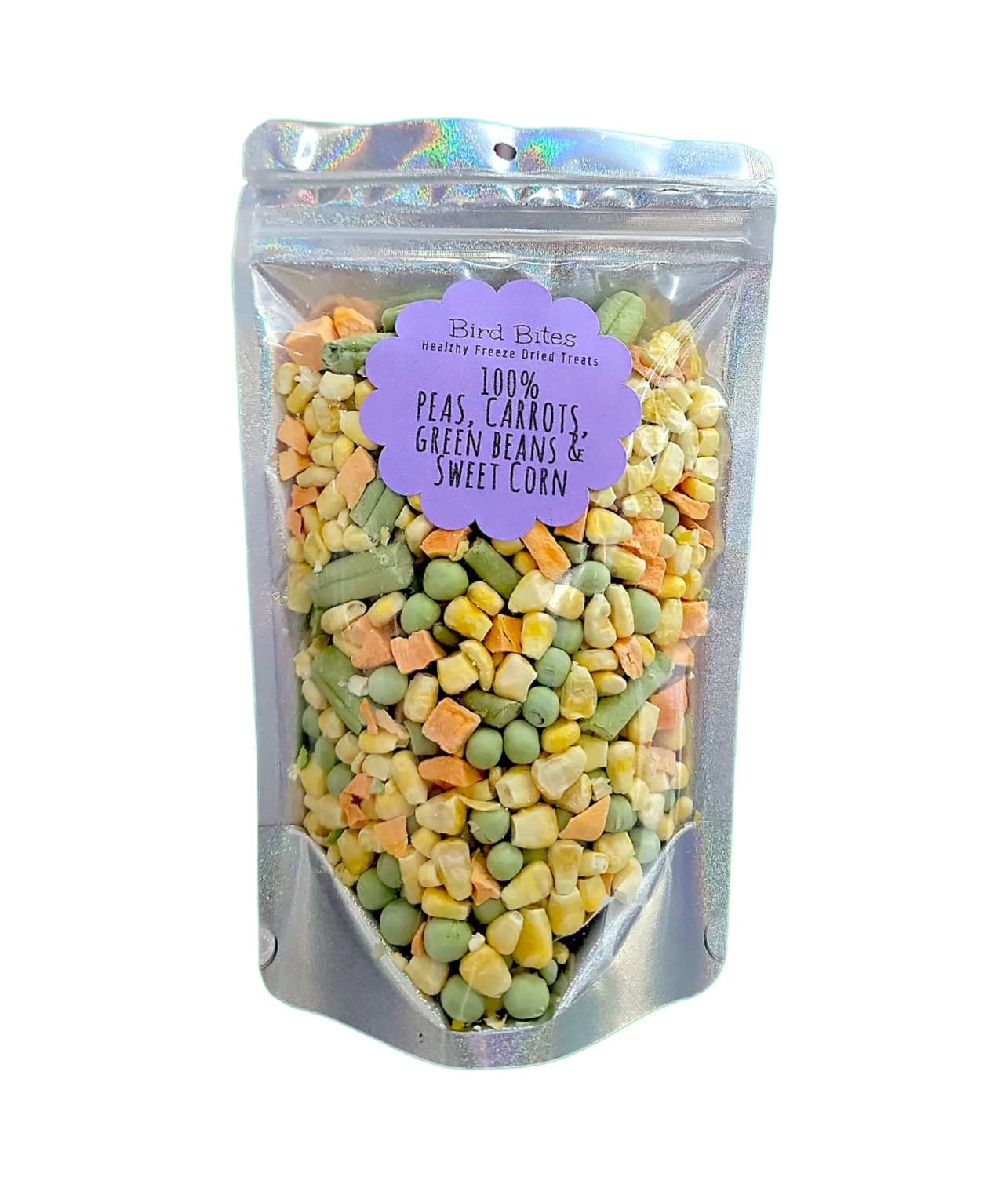 100% Freeze Dried Peas, Carrots, Green Beans, Sweet Corn &amp; Lima Beans by Bird Bites Generous 1.5 Cup