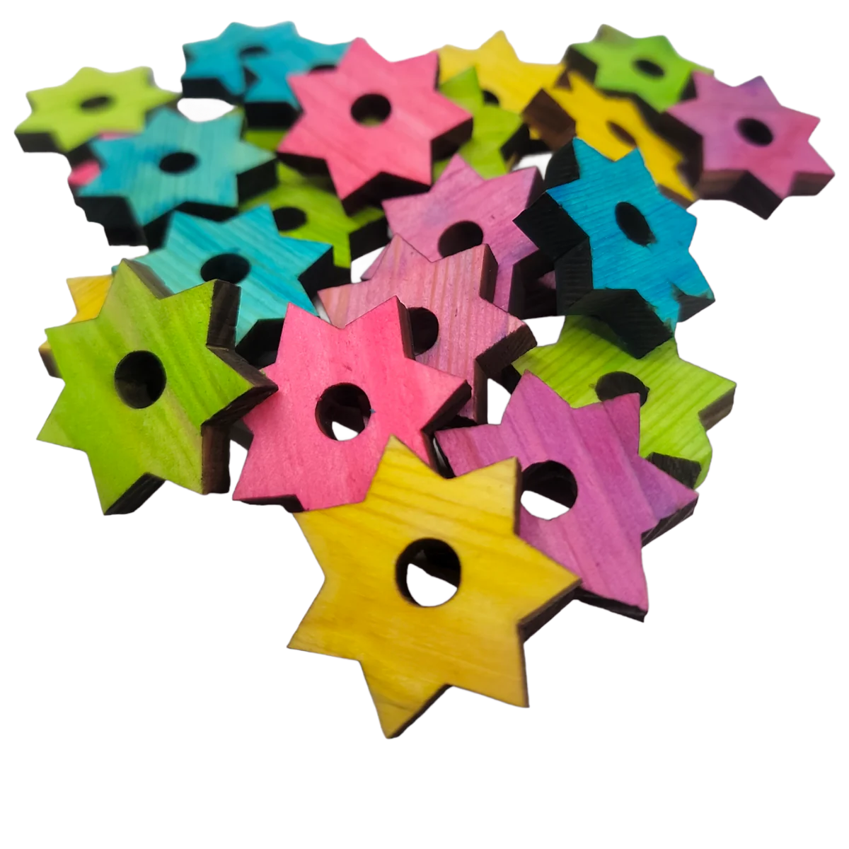 Colorful 1.25" Pine Starburst - 25 Pack