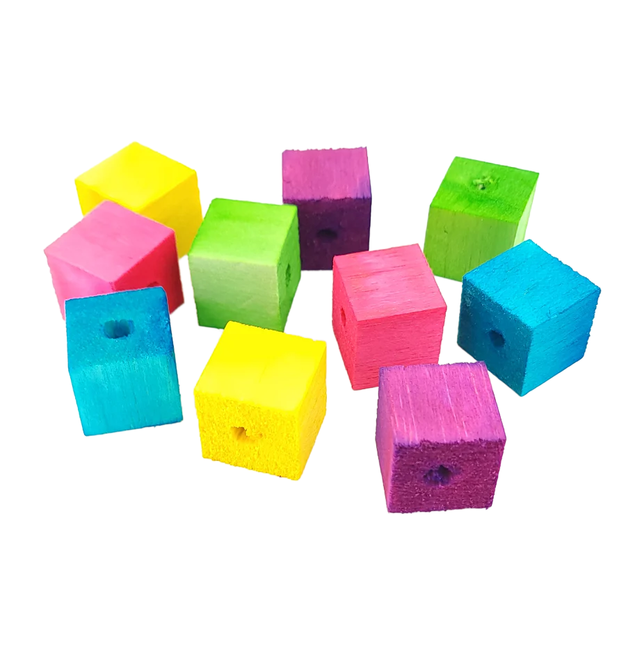 1" Colored Balsa Cubes Pack of 10
