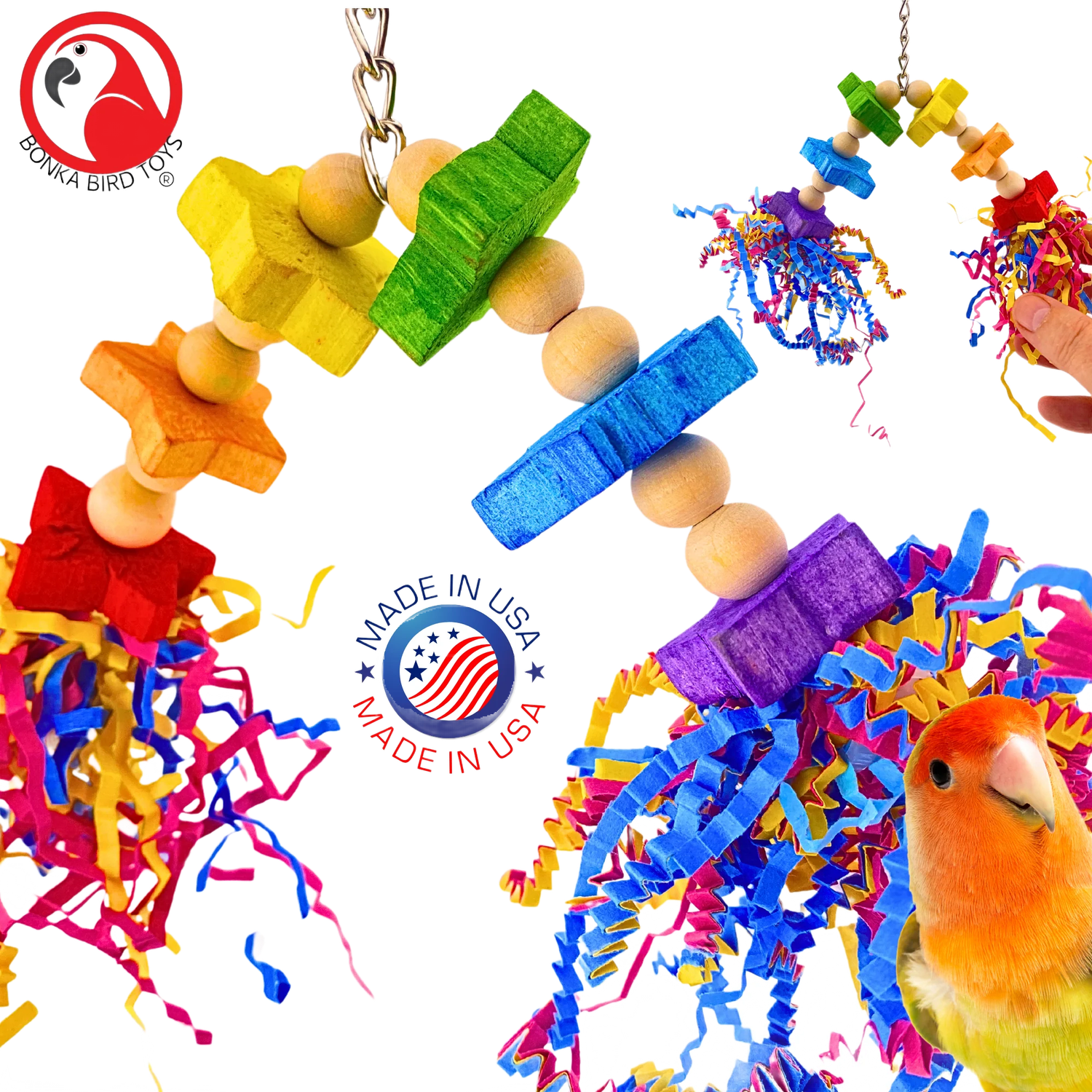 Mini Sola Star Crinkle for Small Birds by Bonka Bird Toys