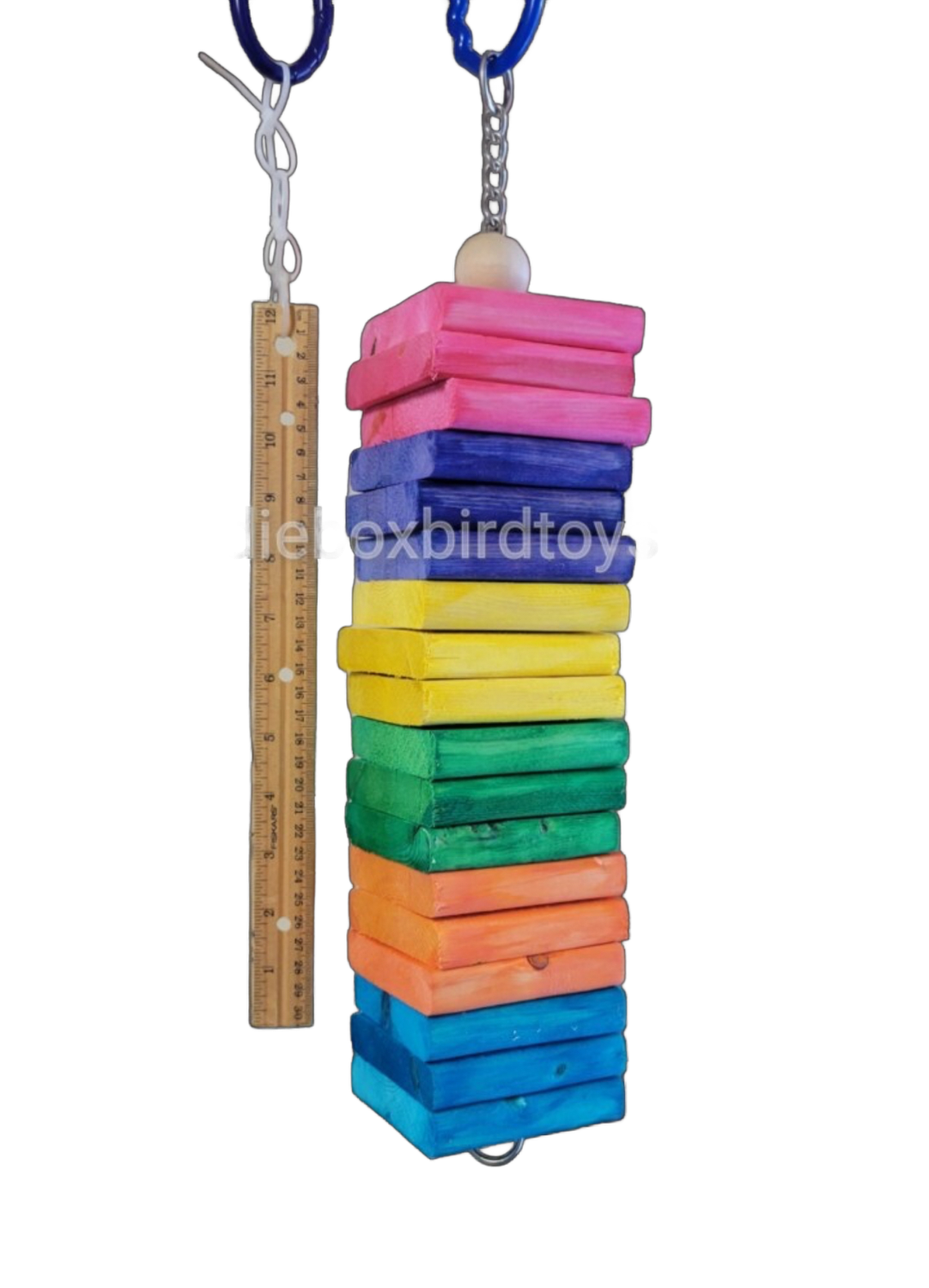 Rainbow Long Line on Stainless by Birdie Box Bird Toys