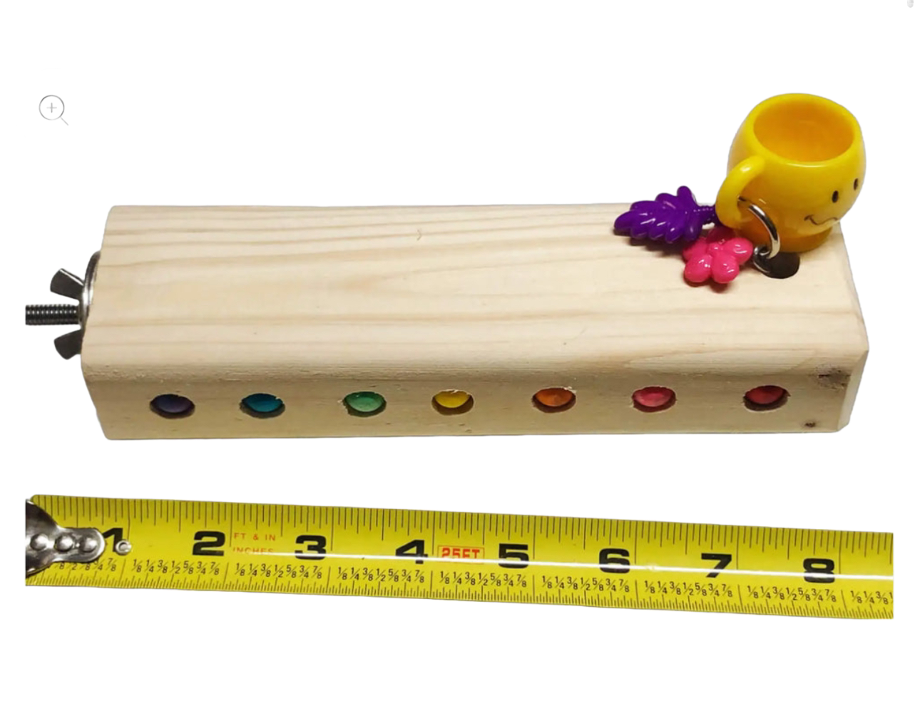 Flat Perch with Cup For Small birds by PDS Parrot Toys