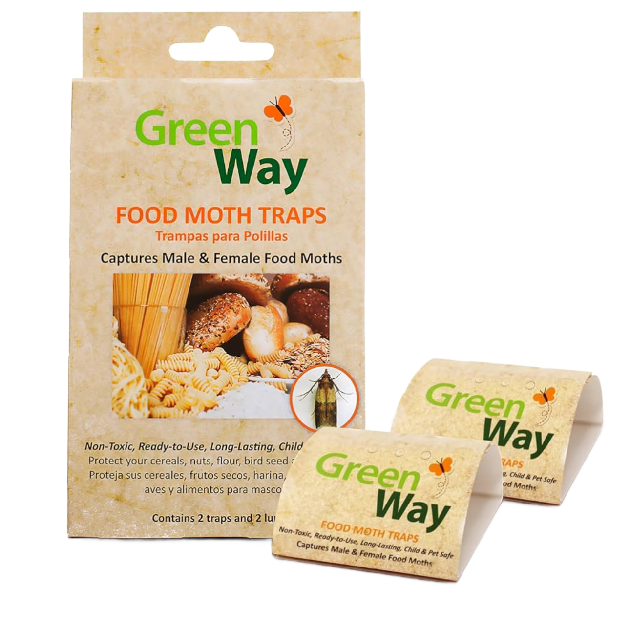 Greenway Birdseed and Food Pantry Moth Traps  - a safe and effective solution (pesticide free). 2 moths and lures included.
