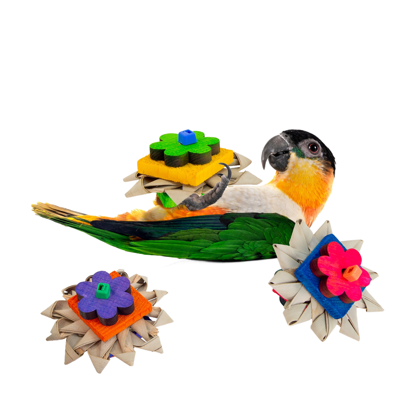 Blooming Daisies Set of 3 Foot Toys by The Best Bird Toys