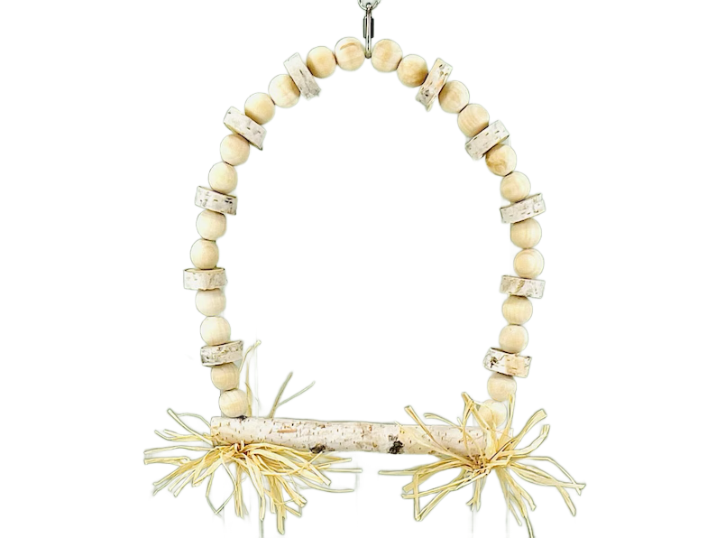 Large Natural Birch Wood Parrot Swing by The Modern Parrot