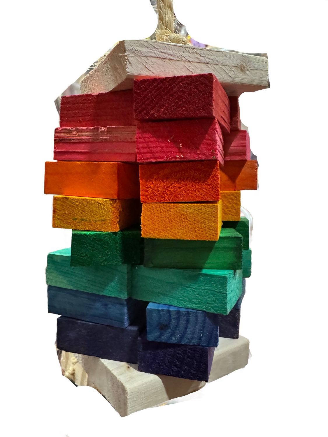 Rainbow Wood Tower Medium by PDS Parrot Toys