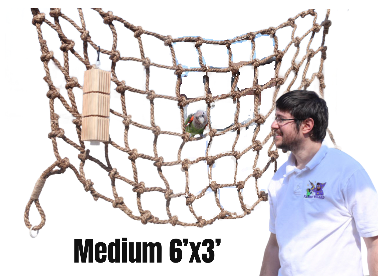Canopy Climbing Cargo Net – Medium – 6' X 3' by Parrot Wizard