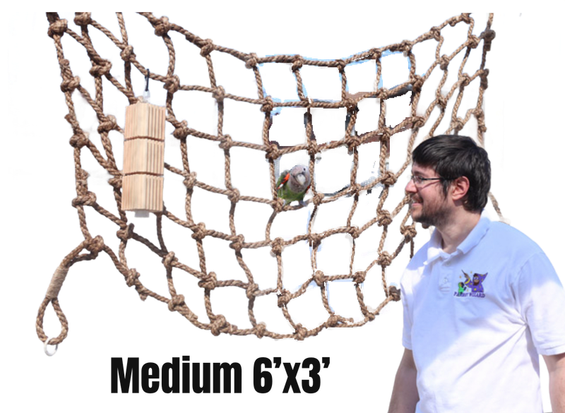 Canopy Climbing Cargo Net – Medium – 6' X 3' by Parrot Wizard