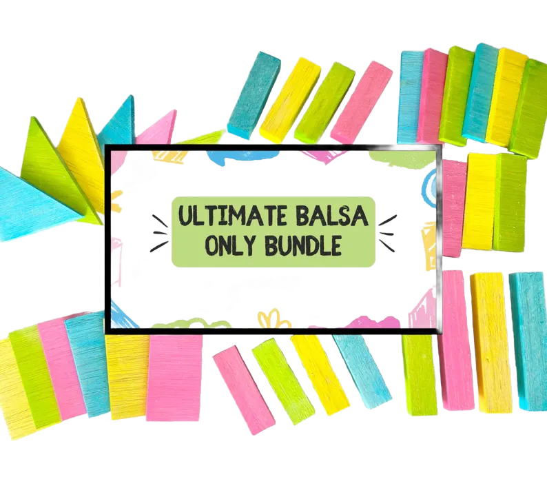 Ultimate Colorful Balsa Only Combo 34 Pieces by Pirate's Beak