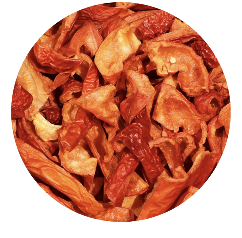 Freeze Dried Red Bell Peppers for all Parrots by myParrotopia®