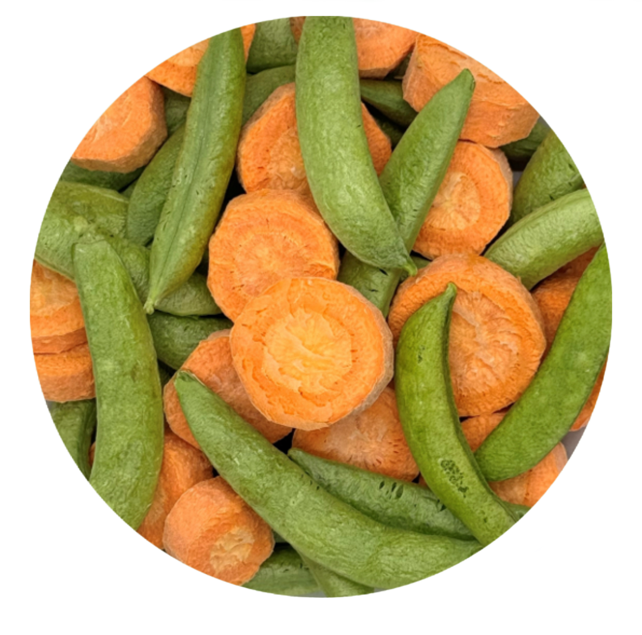 Freeze Dried Peas (Snap Peas) and Carrots for all Parrots by myParrotopia®