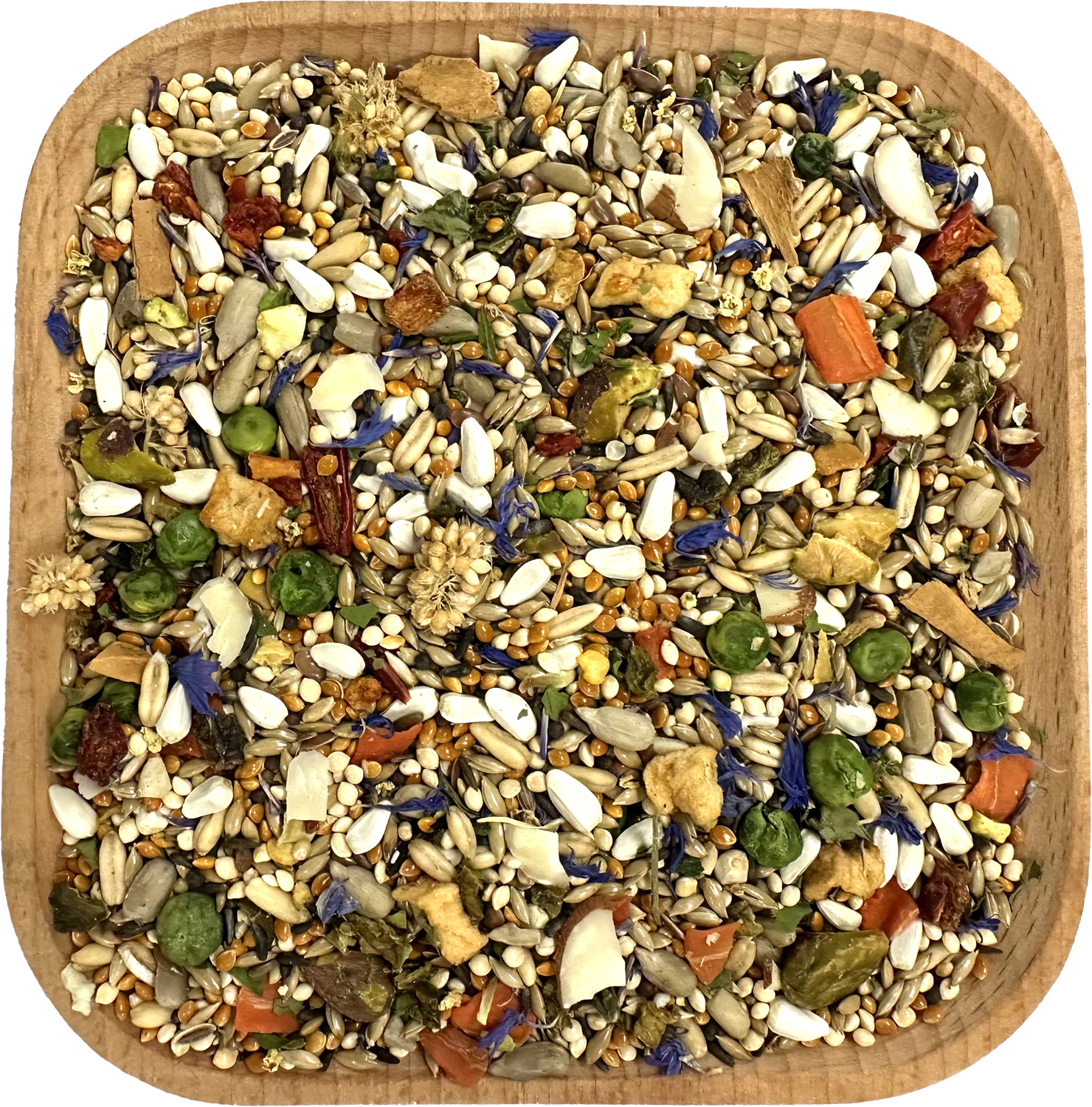NEW - Delectable! 2 Lb Dry Blend 100% Natural Whole Foods for all Small and Medium Size Birds especially Cockatiels, Budgies, Love Birds, Parakeets, Conures and Parrotlets