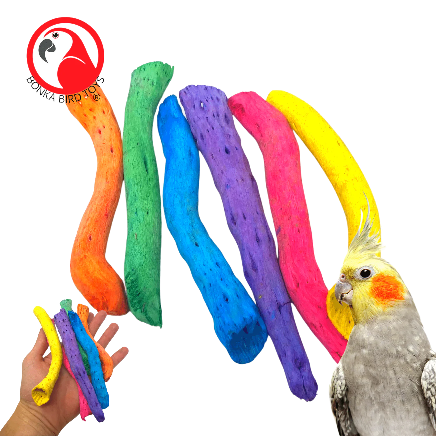Colored Gobi Tail Foot Talon Toy or Bird Toy Part Pack of 6 by Bonka Bird Toys