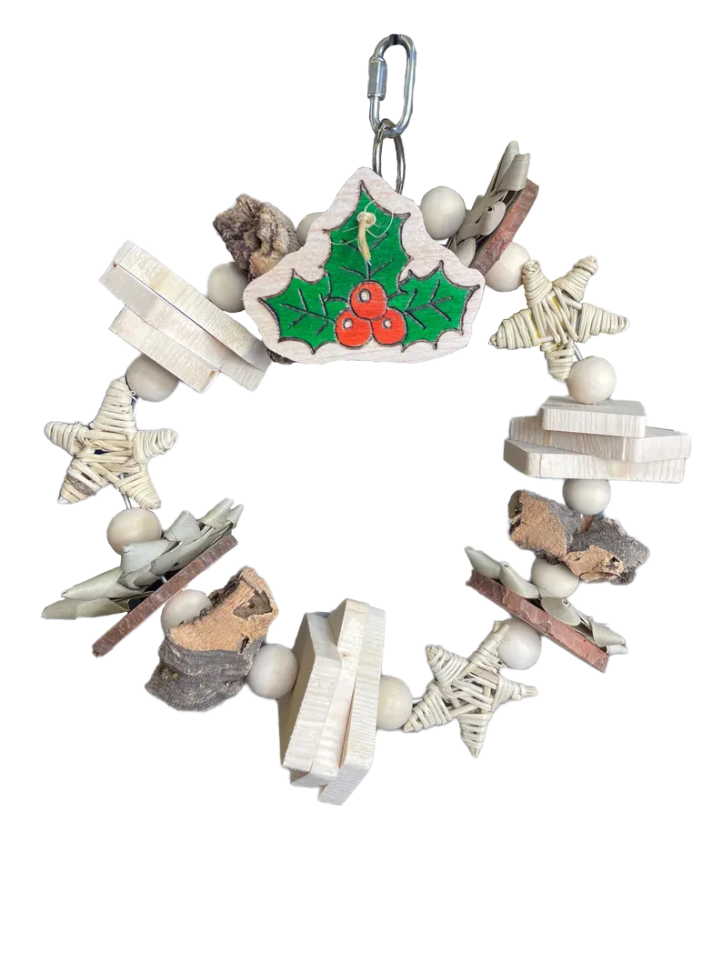 Natural Christmas Wreath for Medium and some Small Birds by Pirate's Beak