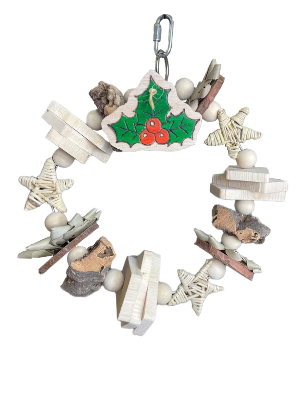 Natural Christmas Wreath for Medium and some Small Birds by Pirate's Beak