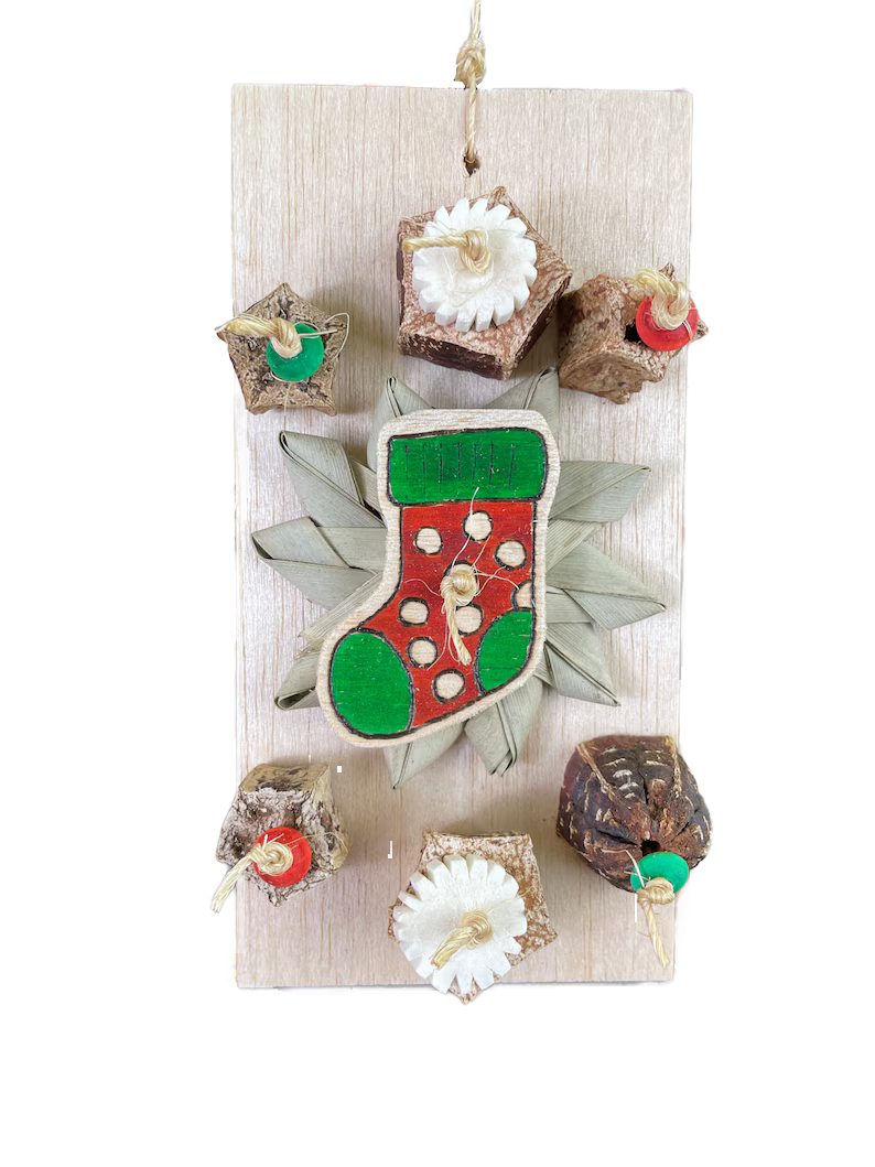 Snowfall Stocking Board Toy for Small Birds by Pirate's Beak