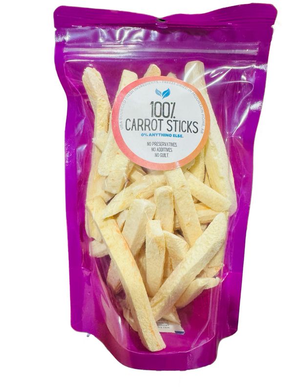 100% Freeze Dried Carrot Sticks by Bird Bites Generous 1.5 Cup