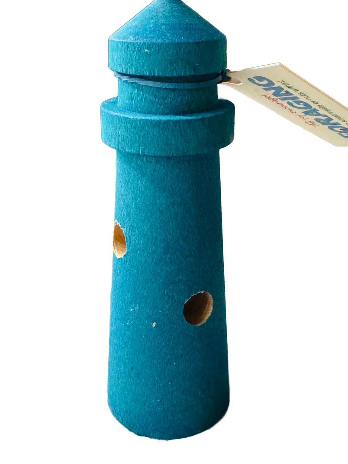 Lighthouse PLUS with large holes Hard Birch Wood Foraging Foot Toy from Bite Me Birdie