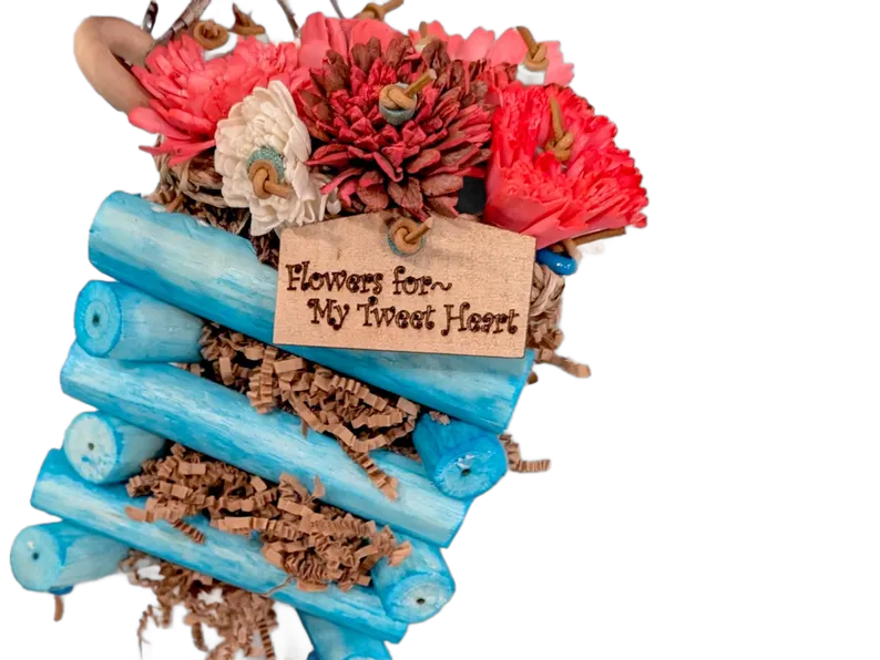 Flowers for my Tweet Heart Hanging Sola Tower by Peter Piper Parrots