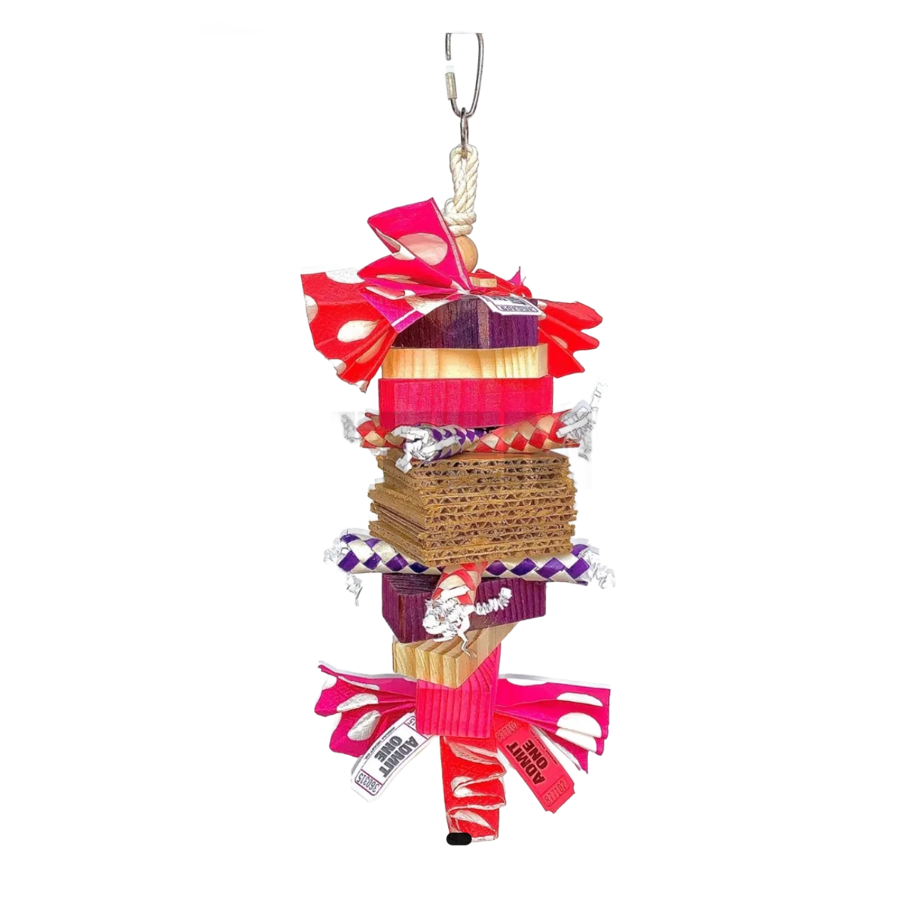 Betsy Large Valentine hanging toy for Medium and Large Size Birds by Bite Me Birdie