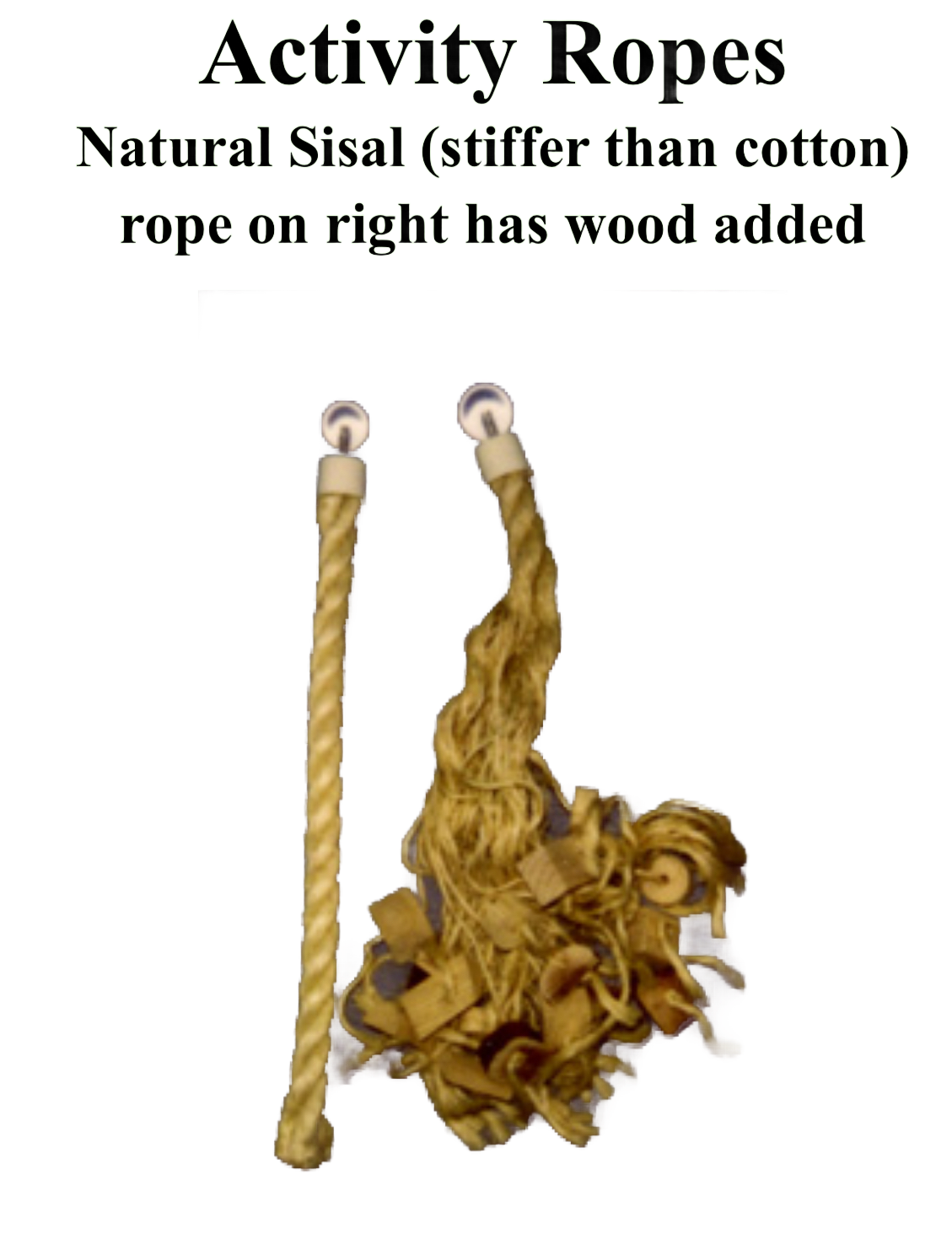 Activity Rope 1 Inch Diameter x 10" Length (Medium) with Large Acrylic Ball by Expandable Habitats