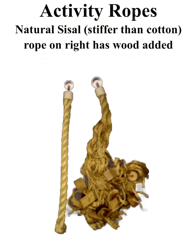 Activity Rope 1 Inch Diameter x 30" Length (Long) with Large Acrylic Ball by Expandable Habitats