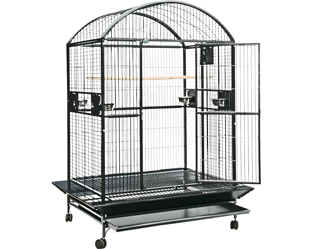9004836 48" x 36" x 76" Dome Top Cage with 1" Bar Spacing available in Black and Platinum by A&amp;E Cage Company