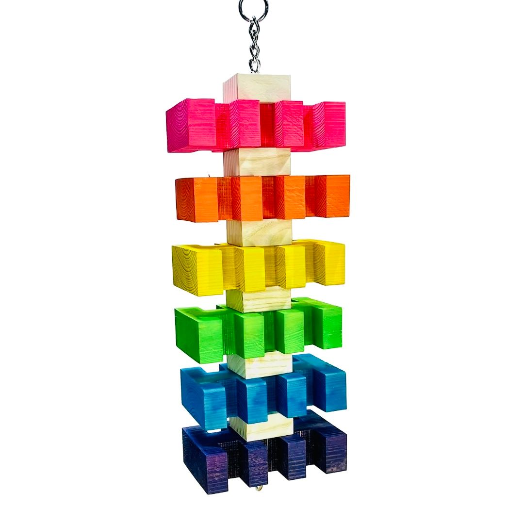 Jagger Rainbow hanging toy for Large Size Birds by Bite Me Birdie