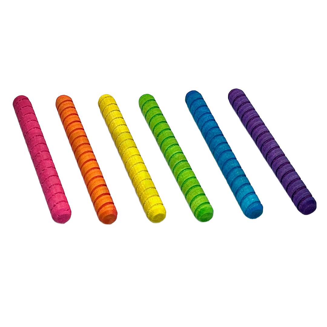 Extra Large Colorful Dowels 6 Pack Foot Toy by Bite Me Birdie