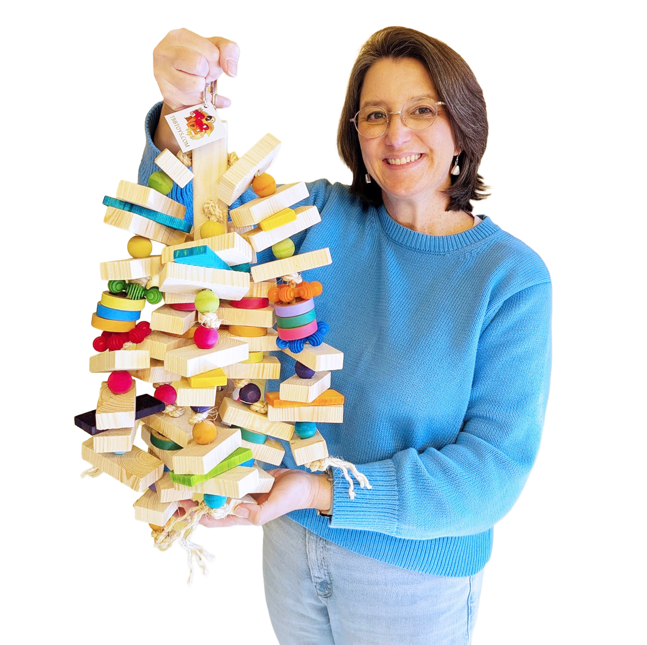 Gobsmacked on Sisal Refillable with 1/4" Eye Hook on top for Large and som Medium Birds by The Best Bird Toys