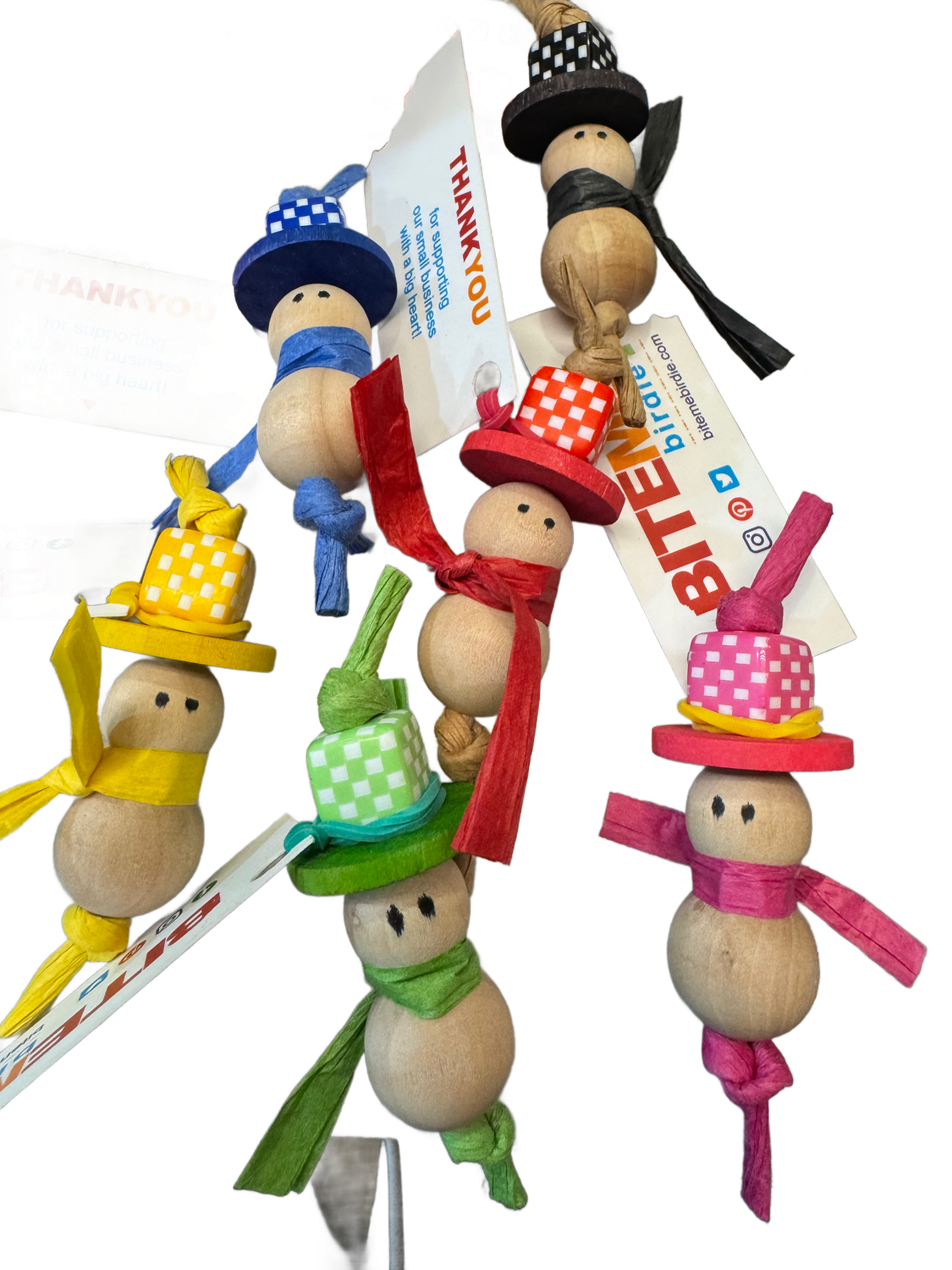 Mini Snowman Talon Toy for Small and Medium Birds by Bite Me Birdie