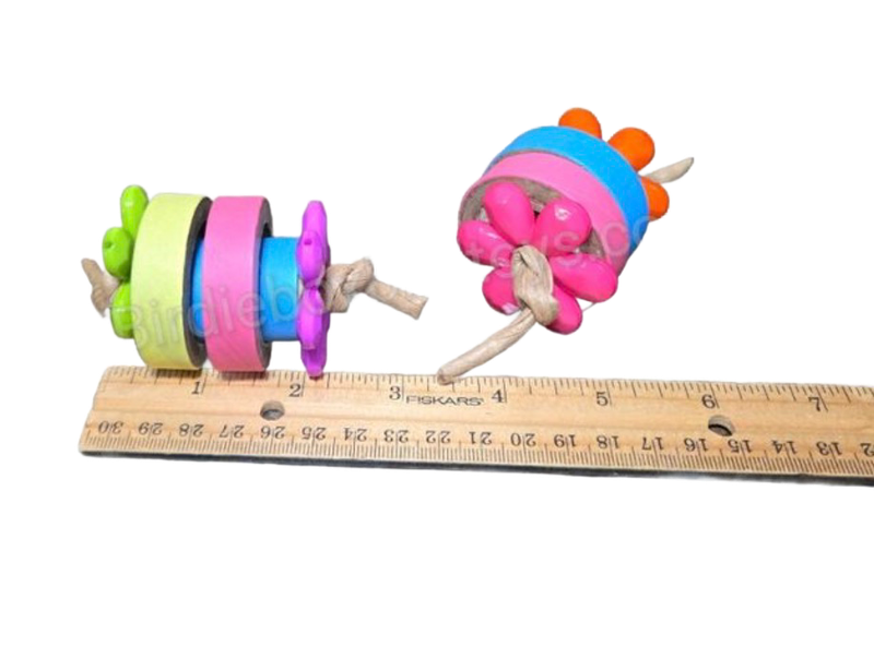 Bagel Flower Footie 2 Pack for Medium and some Large Birds by Birdie Box Bird Toys