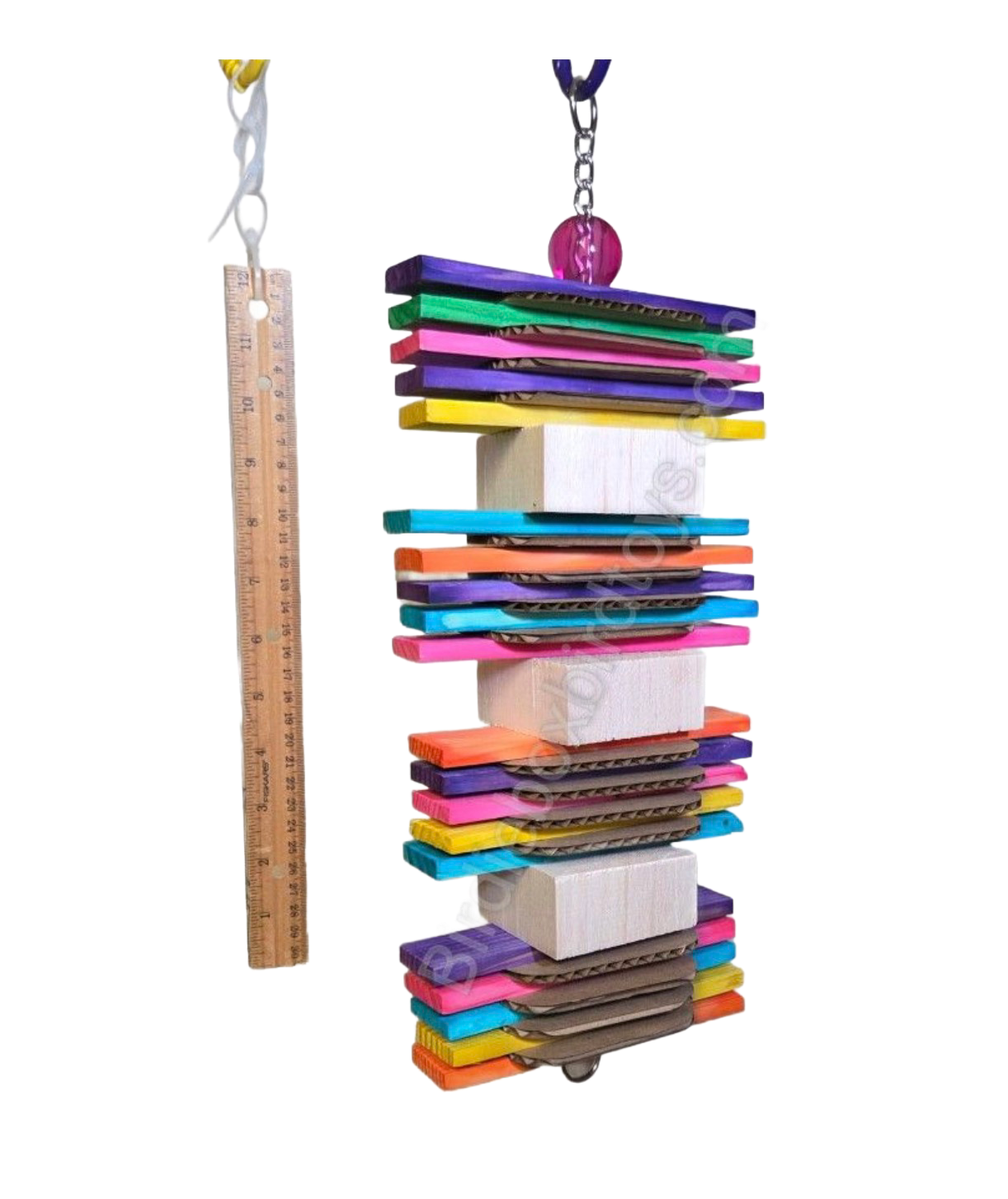 Jumbo BP Stacker Hanging Toy for Large Birds by Birdie Box Bird Toys