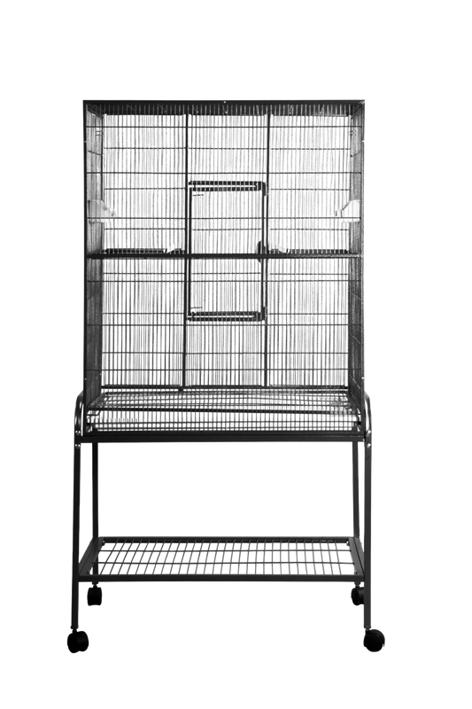 13221 32" x 21" x 63"  Flight Cage &amp; Stand for Small Birds in Black, White or Platinum by A&amp;E Cage Company