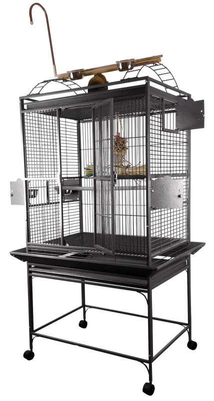 8003223 32" x 23" x 66" PlayTop Cage for Small and some Medium Birds in Black, White or Platinum by A&amp;E Cage Company
