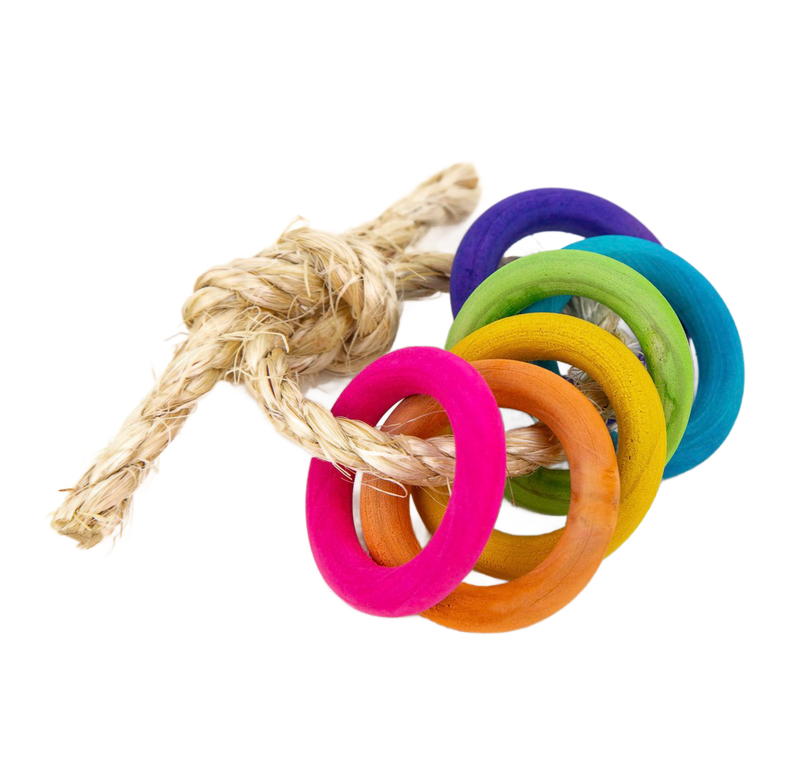 Rainbow Rings on Sisal for Medium and Large Parrots by The Best Bird Toys