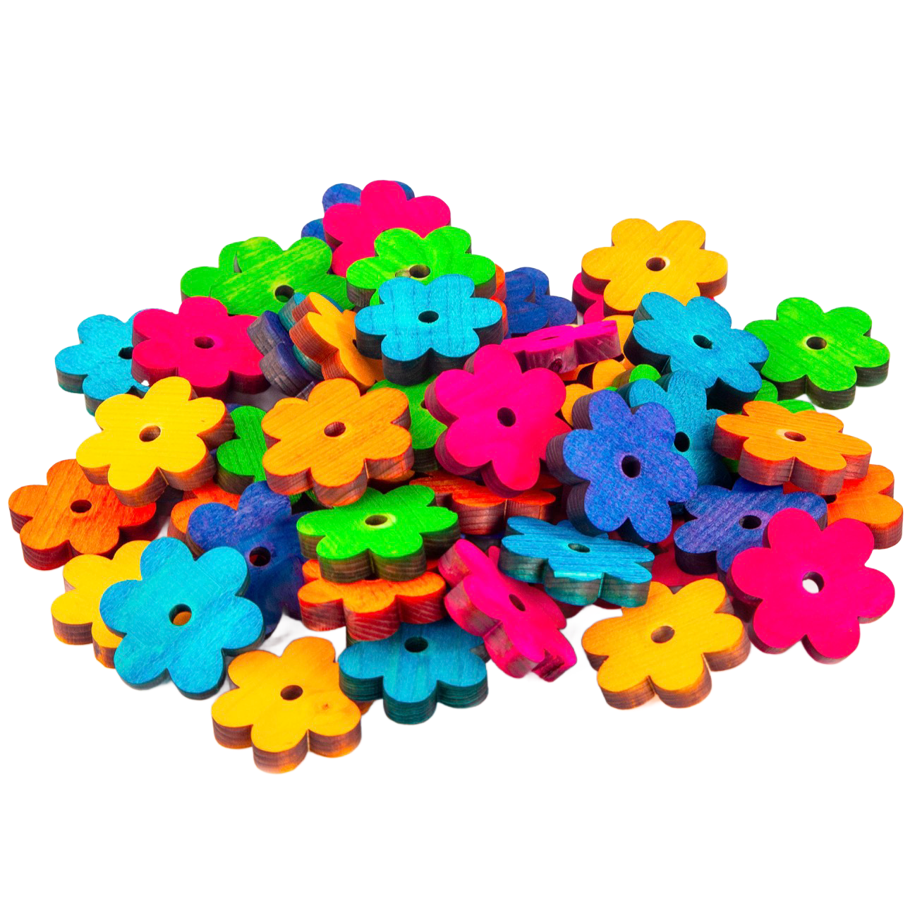 Solid Colorful Pine Daisy Flowers - Toy Parts Set of 6 by The Best Bird Toys