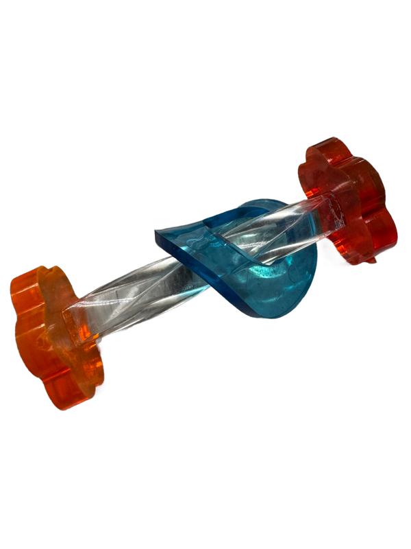 Spiral Rod Barbell Acrylic Foot Toy for Medium Birds by Bell Plastics Bird Toys