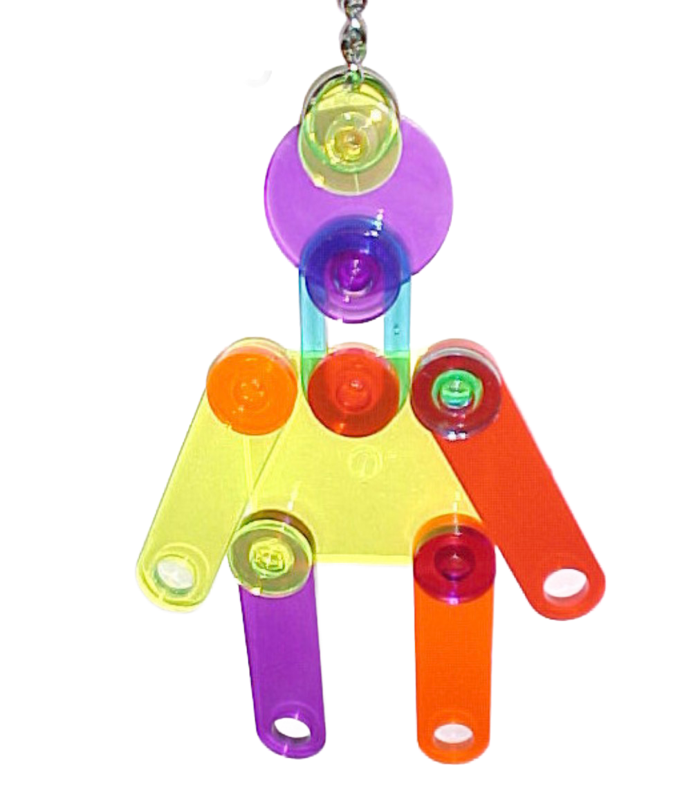 Mister Machine Acrylic Hanging Toy for Medium &amp; Large Birds by Bell Plastics Bird Toys