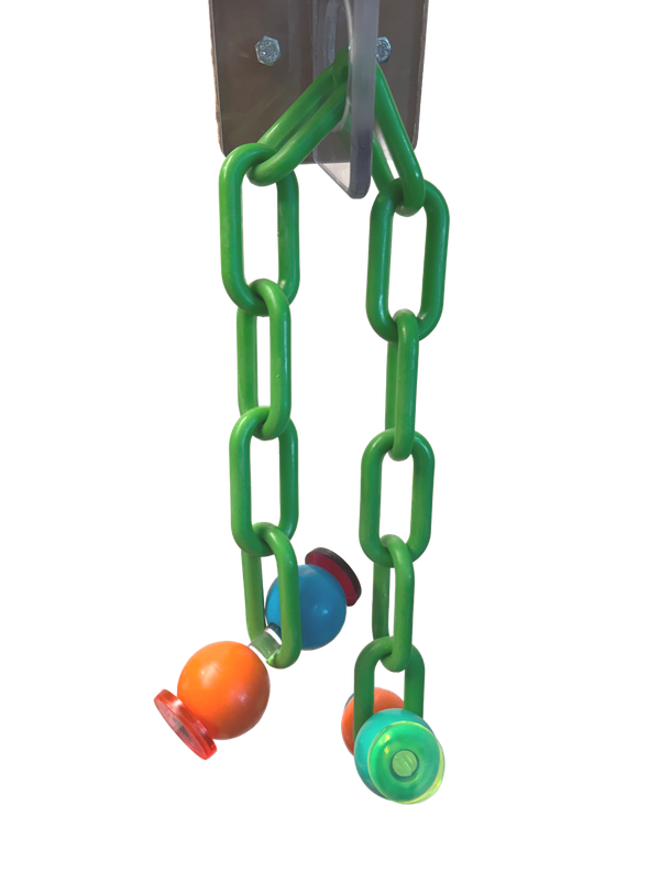 XL Chain Pull Acrylic Cage Mount Toy for Large Birds by Bell Plastics Bird Toys