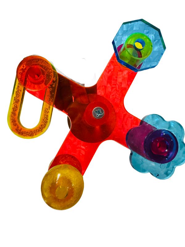The Pinwheel Acrylic Cage Mount Toy for Medium &amp; Large Birds by Bell Plastics Bird Toys