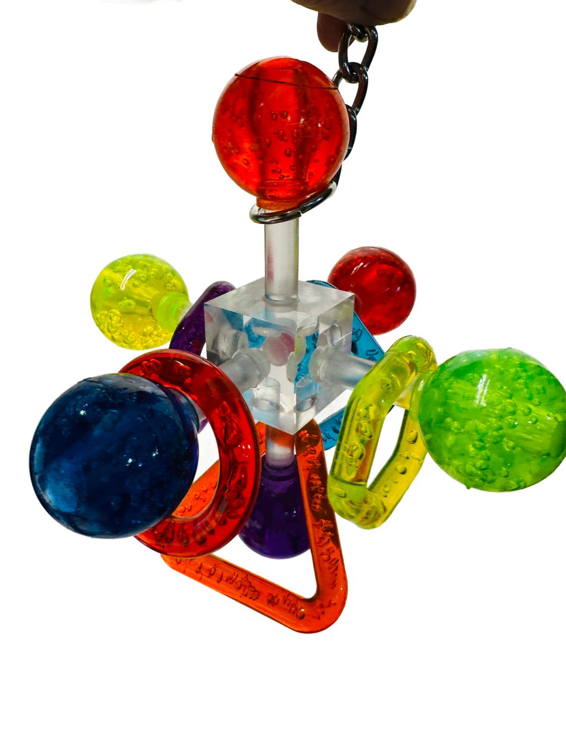 The Jack with Shapes Acrylic Hanging Toy for Medium &amp; Large Birds by Bell Plastics Bird Toys