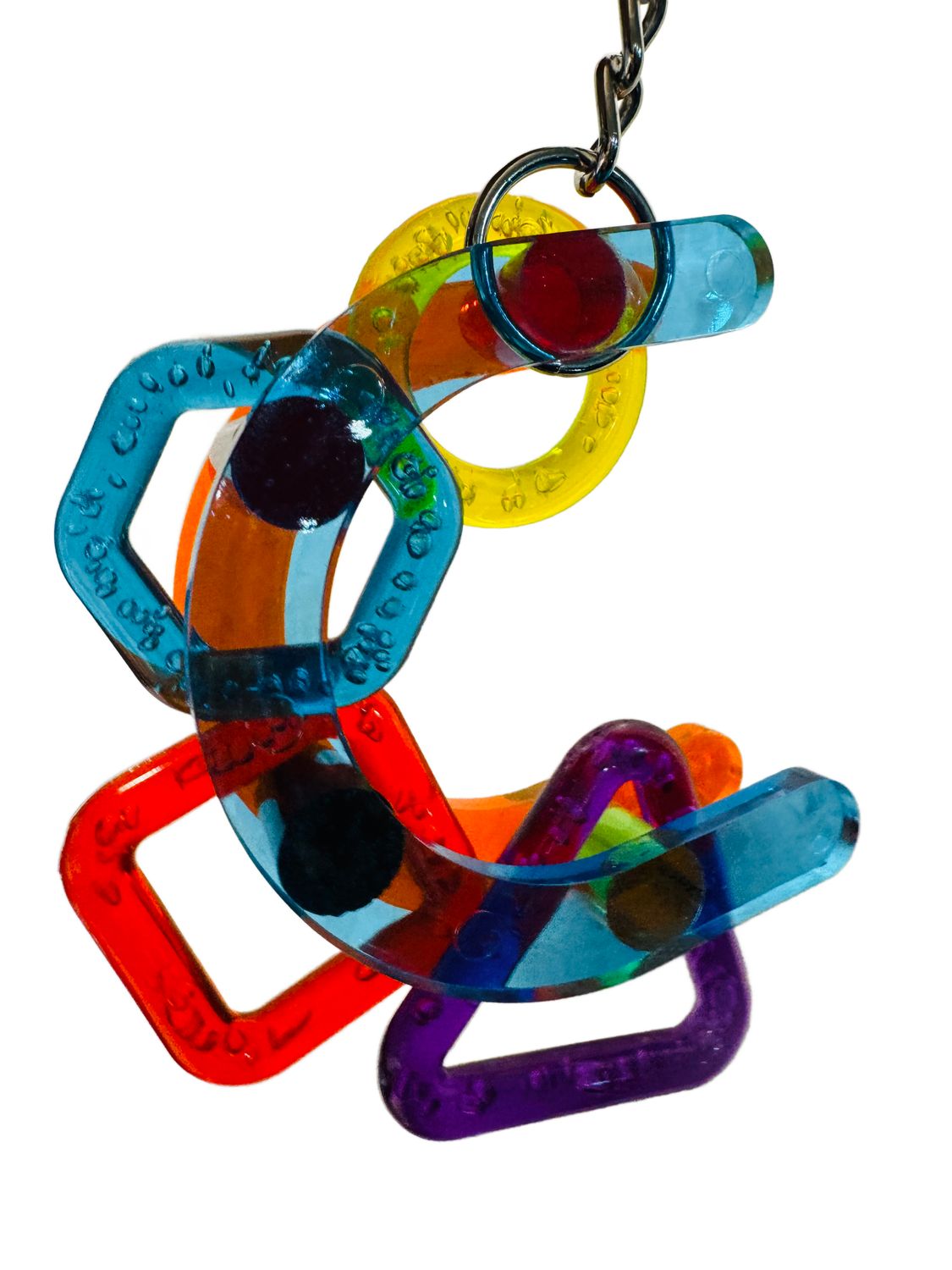 Lucky Shapes Acrylic Hanging Toy for Medium &amp; Large Birds by Bell Plastics Bird Toys