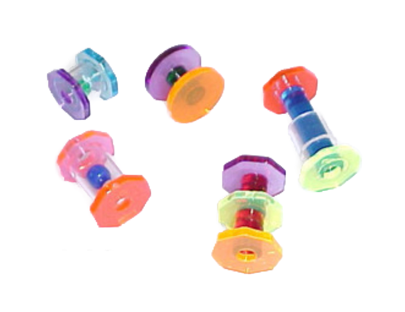Bag of 5 Acrylic Foot Toys for Small Birds by Bell Plastics Bird Toys