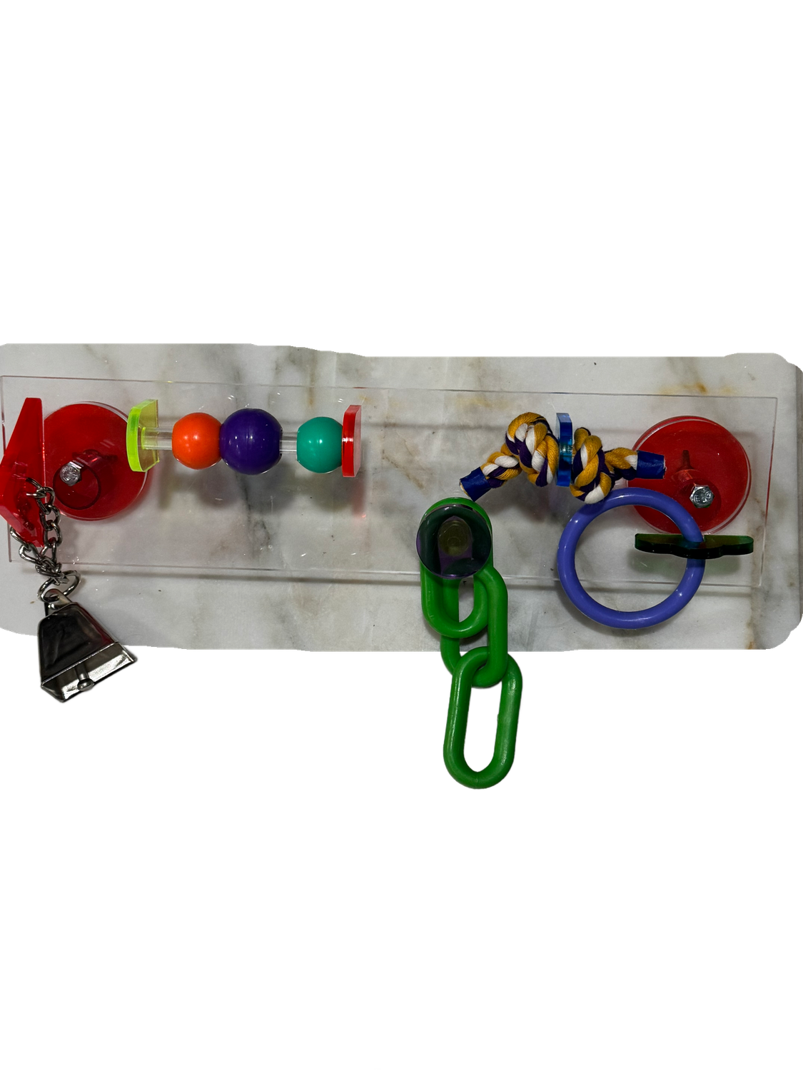 Push Me Pull Me Cage Mount Large in Acrylic for Medium &amp; Large Birds by Bell Plastics Bird Toys