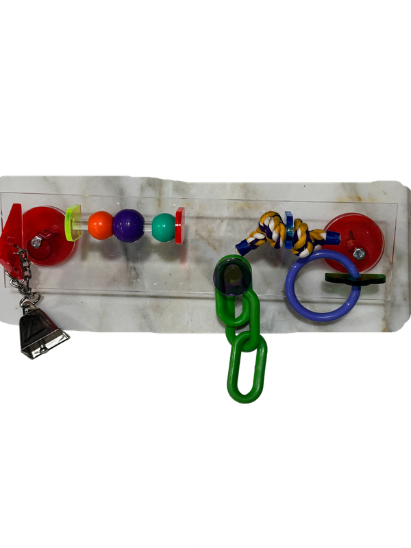 Push Me Pull Me Cage Mount Large in Acrylic for Medium &amp; Large Birds by Bell Plastics Bird Toys