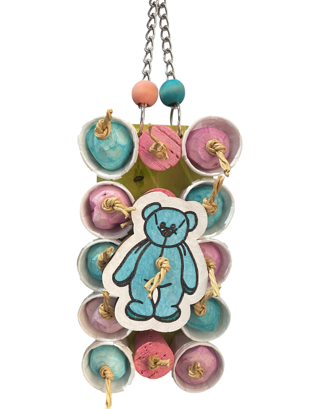 Beanie Baby Pine Busy Board Limited Edition for Small &amp; Medium Birds by Feathered Addictions